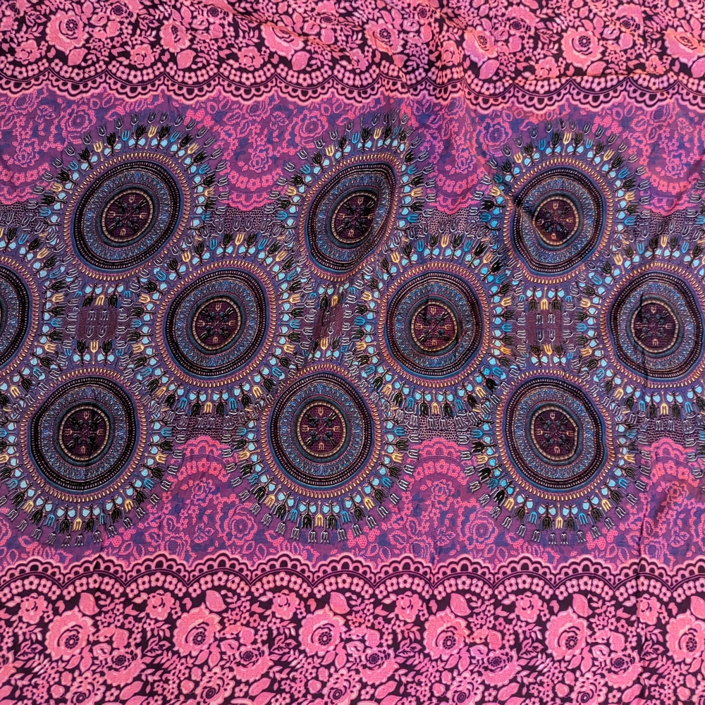 Multicolored Patterned Wrap Around Skirt Cotton L… - image 2